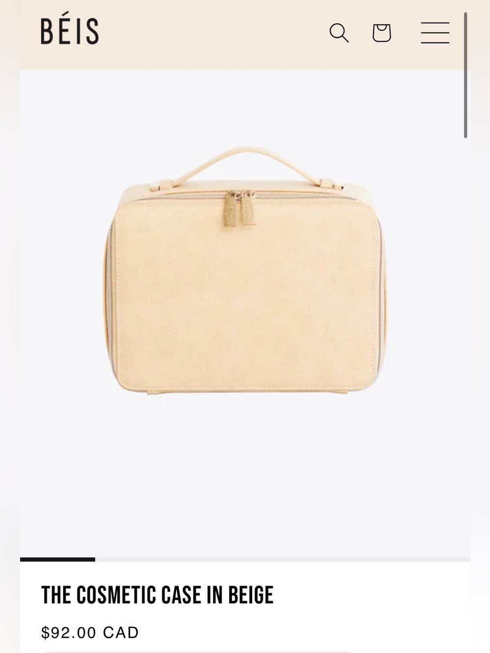 BEIS COSMETIC CASE IN BEIGE